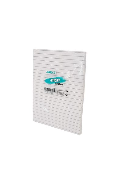 MASCO Lined White Sticky Notes, 100 Sheets