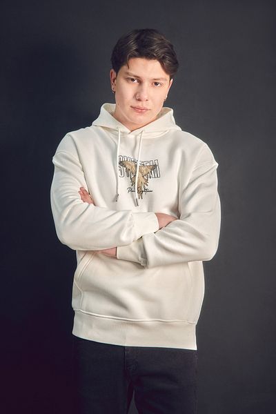 Fulla Moda Φούτερ με κουκούλα με 3 κλωστές και στάμπα πουλιών