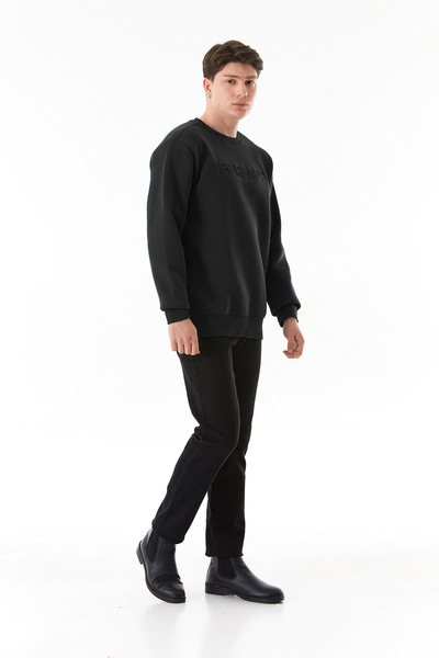 Fulla Moda Φούτερ με 3 κλωστές Be Ready Letter με ανάγλυφο λαιμόκοψη