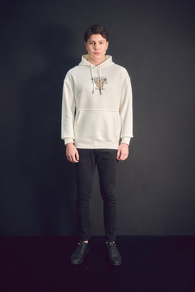 Fulla Moda Φούτερ με κουκούλα με 3 κλωστές και στάμπα πουλιών