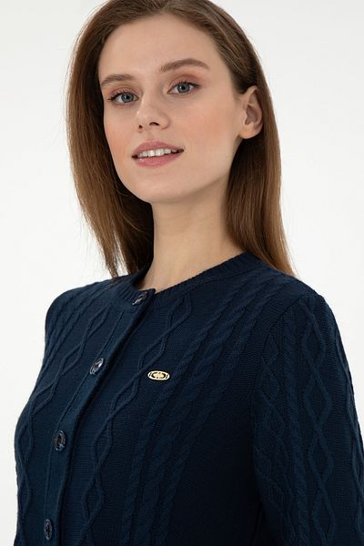 U.S. Polo Assn. Women's Navy Blue Knitwear Cardigan 50297097 -Vr033