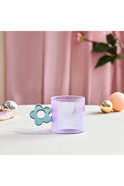 Karaca Miracle, Glass Mug, 360ML, Green Flower