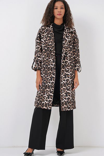 Bigdart 9104 Double Breasted Collar Lined Trench Coat - M. Brown