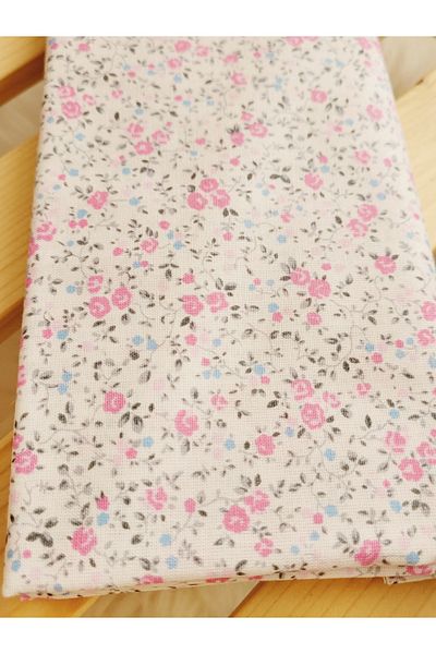 ilmekhobievi Poplin Fabric Crispy Floral Pattern Pink 100% Cotton 50X170Cm (1Pcs)
