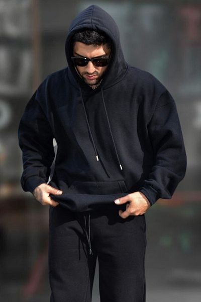 BayBayan Men's Premium Model Unprinted Oversize Sweatshirt