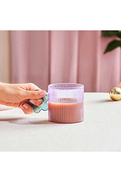 Karaca Miracle, Glass Mug, 360ML, Green Flower