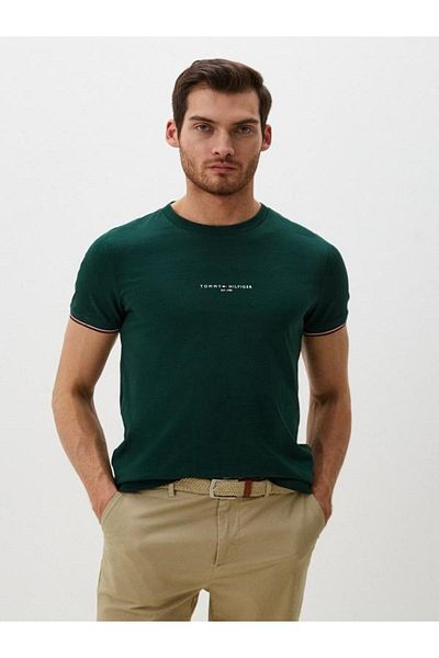 Tommy Hilfiger TIPPED CUFF LOGO REGULAR SLIM FIT T-SHIRT