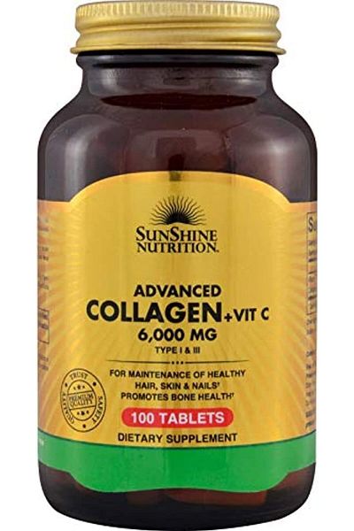 Sunshine Nutrition التغذية المتقدمة الكولاجين + فيتامين C 100 أقراص