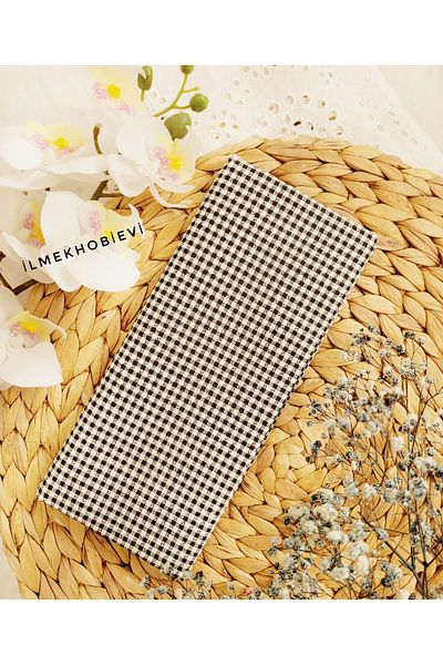 ilmekhobievi Poplin Fabric Plaid Black 100% Cotton 50X170Cm (1Pcs)