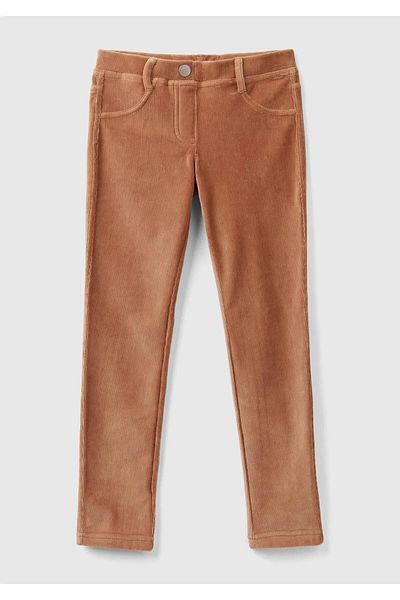 United Colors of Benetton Dark Beige Velvet Jegging - Girl