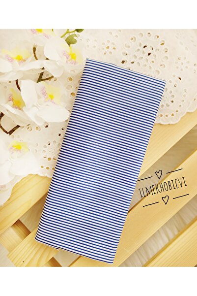 ilmekhobievi قماش بوبلين مخطط باللون الأزرق - قطن 100% مقاس 50 × 170 سم (قطعة...