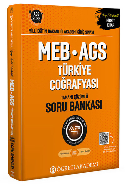 Öğreti Akademi 2025 MEB-AGS Soru Bankası Tamamı Çözümlü Türkiye Coğrafyası