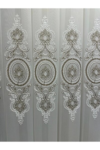 NİVEMESHOME OSMANLI MOTİFLİ 1/3 SIK PİLELİ TÜL PERDE APM