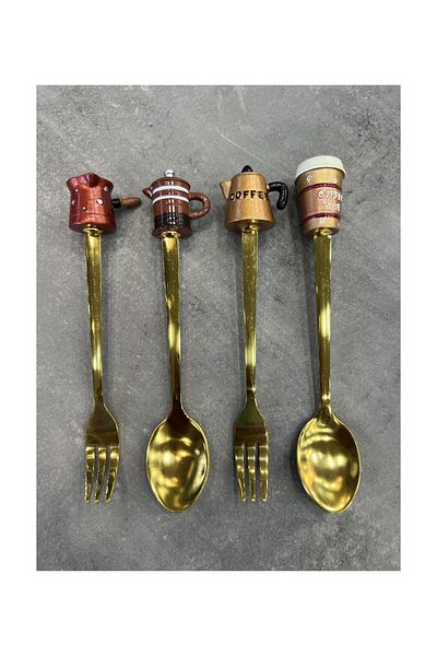 AROW Luxury Set of 4 - Teaspoon and Fork Figured
