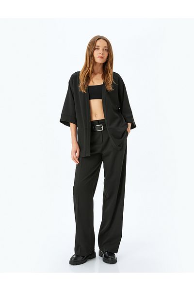 Koton Hip Length 3/4 Sleeve Kimono