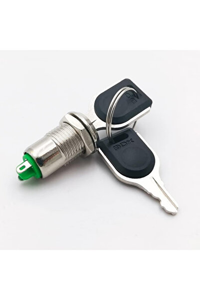 Genel Markalar 12mm Metal 2 Pin Anahtar Kontrollü Buton  Panel Montaj ON OFF 1A AC 250V Güvenlik Kilit Elektronik