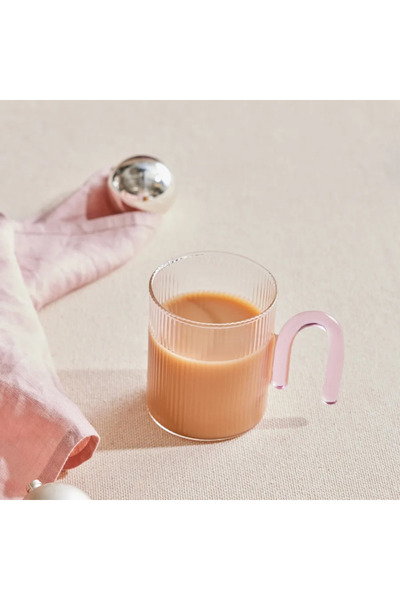 Karaca Miracle, Glass Mug, 320ML, Pink