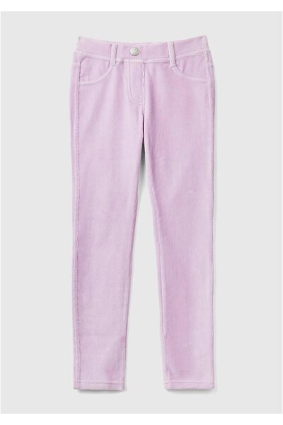 United Colors of Benetton Kız Çocuk Lila Kadife Jegging