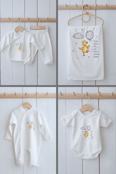Tuğba Kuğu Organic 11-Piece Hospital Release - for Baby - Cute Duck