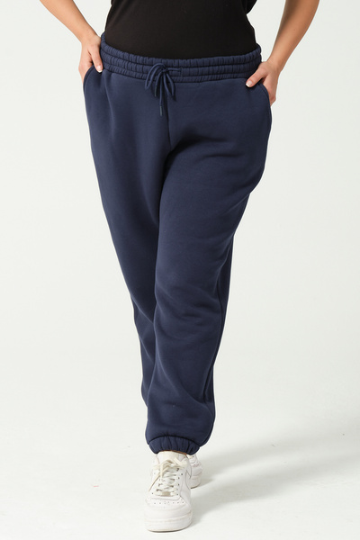 Endies Γυναικεία αθλητική φόρμα μεγάλου μεγέθους - Oversize Rose Gold, Elastic Leg, ΣΚΟΥΡΟ ΜΠΛΕ 21629BB