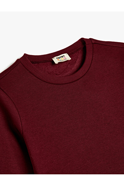 Koton Pamuklu Şardonlu Bisiklet Yaka Uzun Kollu Basic Sweatshirt