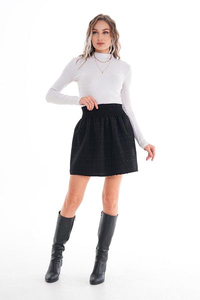 ŞİMAL Fusta mini din tweed în carouri pentru femei