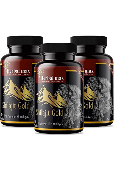 HERBAL MAX شيلاجيت جولد 30 كبسولة عبوة من ثلاث قطع