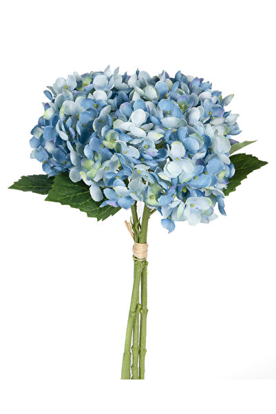 Omelas Yapay Ortanca 3'lü Demet Mavi 35 Cm.