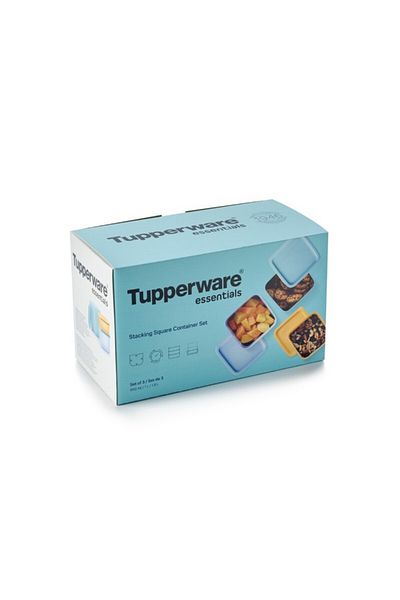 Tupperware Dishwasher Safe Plastic Stacking Square Container Set