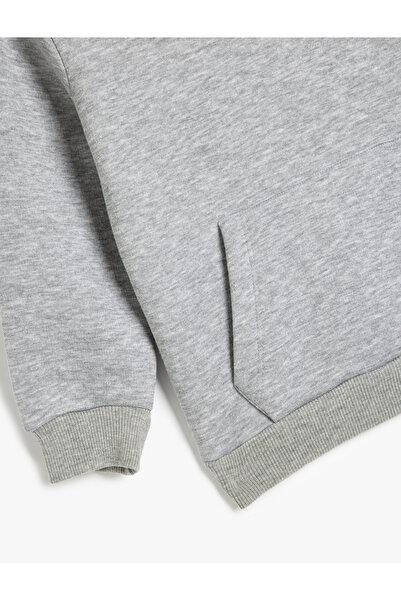 Koton Kanguru Cepli Uzun Kollu Şardonlu Basic Kapşonlu Sweatshirt