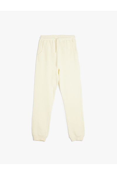 Koton Βαμβακερό Basic Sweatpants - Δεμένη μέση και λεπτομέρεια τσέπης