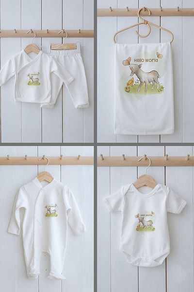 Tuğba Kuğu Organic 11 Pack Hospital Release - for Baby - Butterfly Lamb
