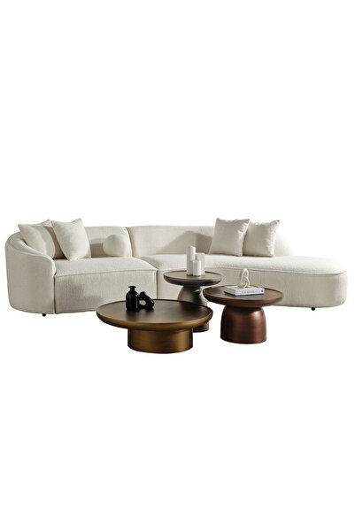 BEKALIVING Petit Teddy Corner Köşe Koltuk Bej 100