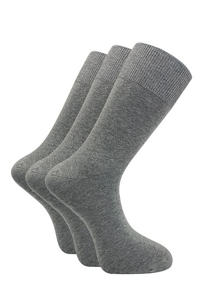 Buluş Organik 3 Pack Melange Gray Cotton Combed Lycra Men's Socks