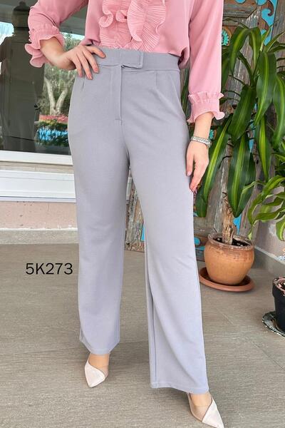 İnce Topuk بنطلون كريب بخصر فيلكرو 5k273