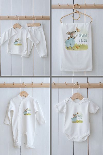 Tuğba Kuğu Organic 11-Piece Hospital Release - for Baby - Butterfly Rabbit