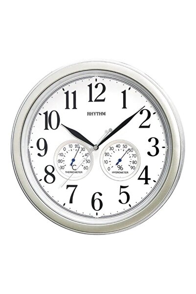 Rhythm ساعة حائط دائرية ذات حركة كوارتز تناظرية صامتة ذات قيمة مضافة 37.2 × 3...