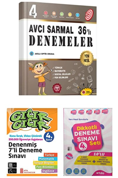 Mutlu Yayıncılık 4. Sınıf 3lü Seti Mutlu Ata Artı Bir Yayınları 3 Adet