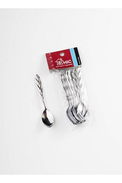 HIC 12-Piece Stainless Steel Teaspoon Set
