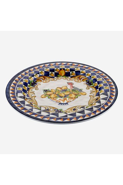 CHIARA ALESSI Capri Blue Melamine Dinner Plate 28 Cm