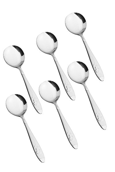 HIC 6-Piece Stainless Steel Soup Spoon Set
