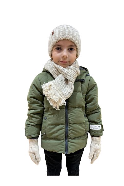 Benittokids Σετ Παιδικό Καπέλο και Φουλάρι Γάντι Ανοιχτό Καφέ