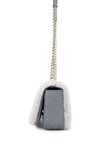 Tamer Tanca Women's Genuine Leather Gray Nubuck Shoulder Bag