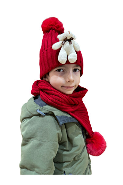 Benittokids Children's Teddy Bear Scarf Beanie Set 7019