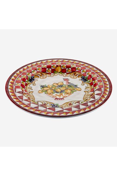 CHIARA ALESSI Capri Red Melamine Dinner Plate 28 Cm