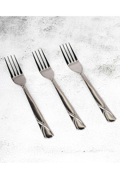 HIC 12-Piece Stainless Steel Dinner Fork Set