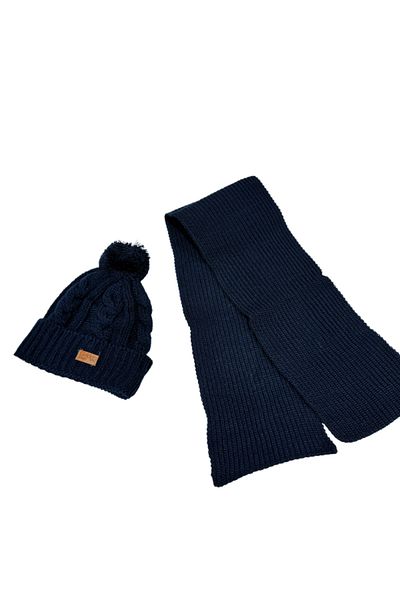 Benittokids 7017 Model Children's Pompom Beret Scarf Set