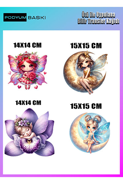 podyum baskı Iron-On Textile Dtf Printing T-Shirt Printing Fairy Girl Set