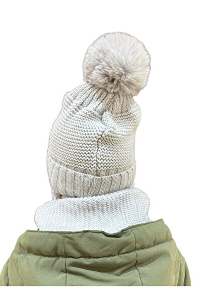 Benittokids 7016 Model Children's Beanie Scarf - Face Detailed