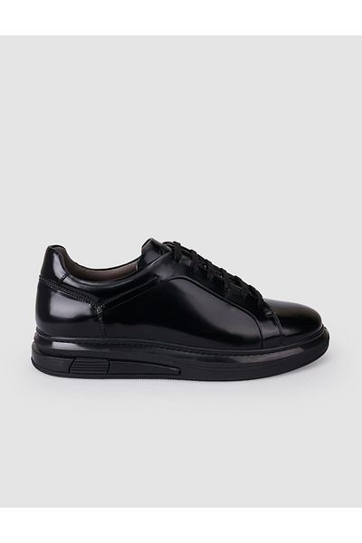 Cabani 100% Genuine Leather Black Lace-Up Men's Sports Shoes